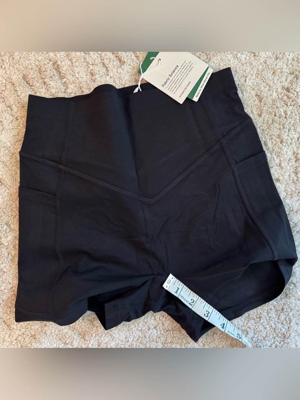 Halara Black UltraSculpt high waist scrunch butt shorts w/ pockets. Size S. NWT. - Picture 8 of 8
